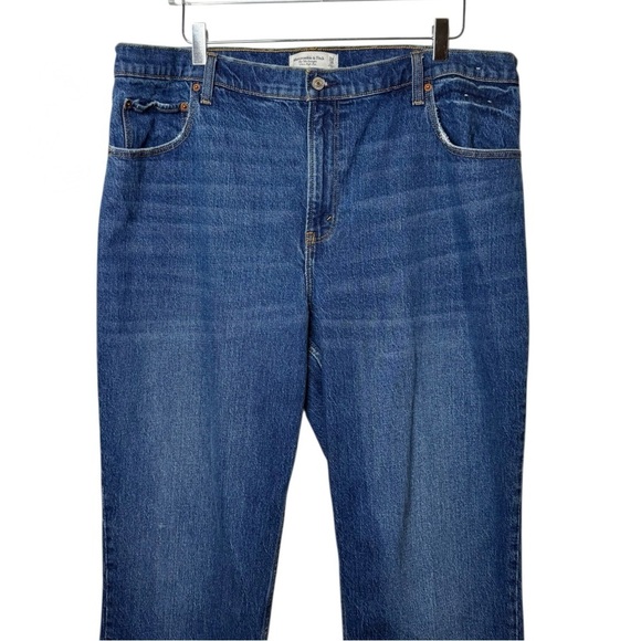 Abercrombie The 90s Straight Ultra High Rise Women’s Plus Dark Wash Jeans Sz 18 - Picture 5 of 11